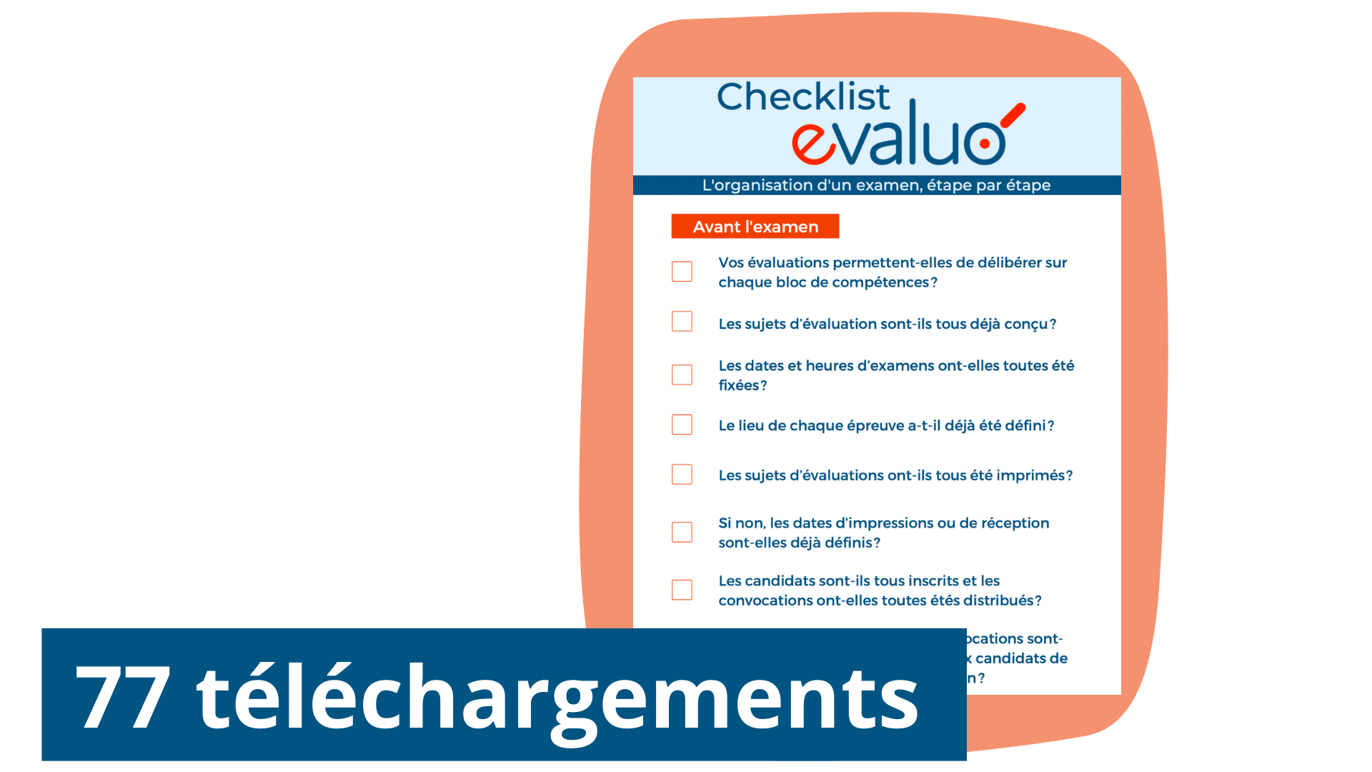 Checklist pour l'organisation d'examens